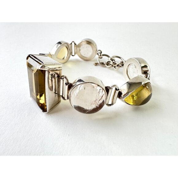 Lemon Quartz Stunning Bracelet Handmade Sterling Silver Rutile Quartz - Picture 2 of 10